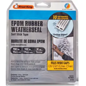 Thermwell Products V27WA Waterproof Weatherstrip Tape, 0.5x0.31x10 Ft White, 0.2 lbs for Sailing Doors & Windows