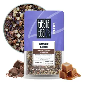 Tiesta Tea | Brownie Batter | Chocolate Caramel Herbal Tea | Loose Leaf Blend | Non-Caffeinated Herbal Blend | Make Hot or Iced Natural Beverage Nata