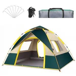 Ezify Automatic Family Camping Tent, 2–3 / 3–4 Person, Dual Doors & Windows for Cool Summer Airflow, Waterproof Windproof, Easy Setup Lightweight Tent for Outdoor Camping & Travel, Camping Essentials outdoorfun
