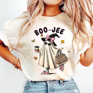 Boojee Women Halloween Shirt,  Boujee Ghost Halloween Gift,Halloween 2024 T-Shirt,Boo-Jee Coffee Lover Shirt,Bougie Fall Tee