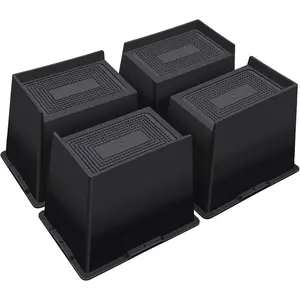 Bed Risers 6 Inch Heavy Duty,Oversized Couch Risers, Extra Wide Furniture Risers for Sofa Table Desk Headboard Chair Lifting,Rectangle Risering Blocks Support 6000 lbs(4 Pack Black)