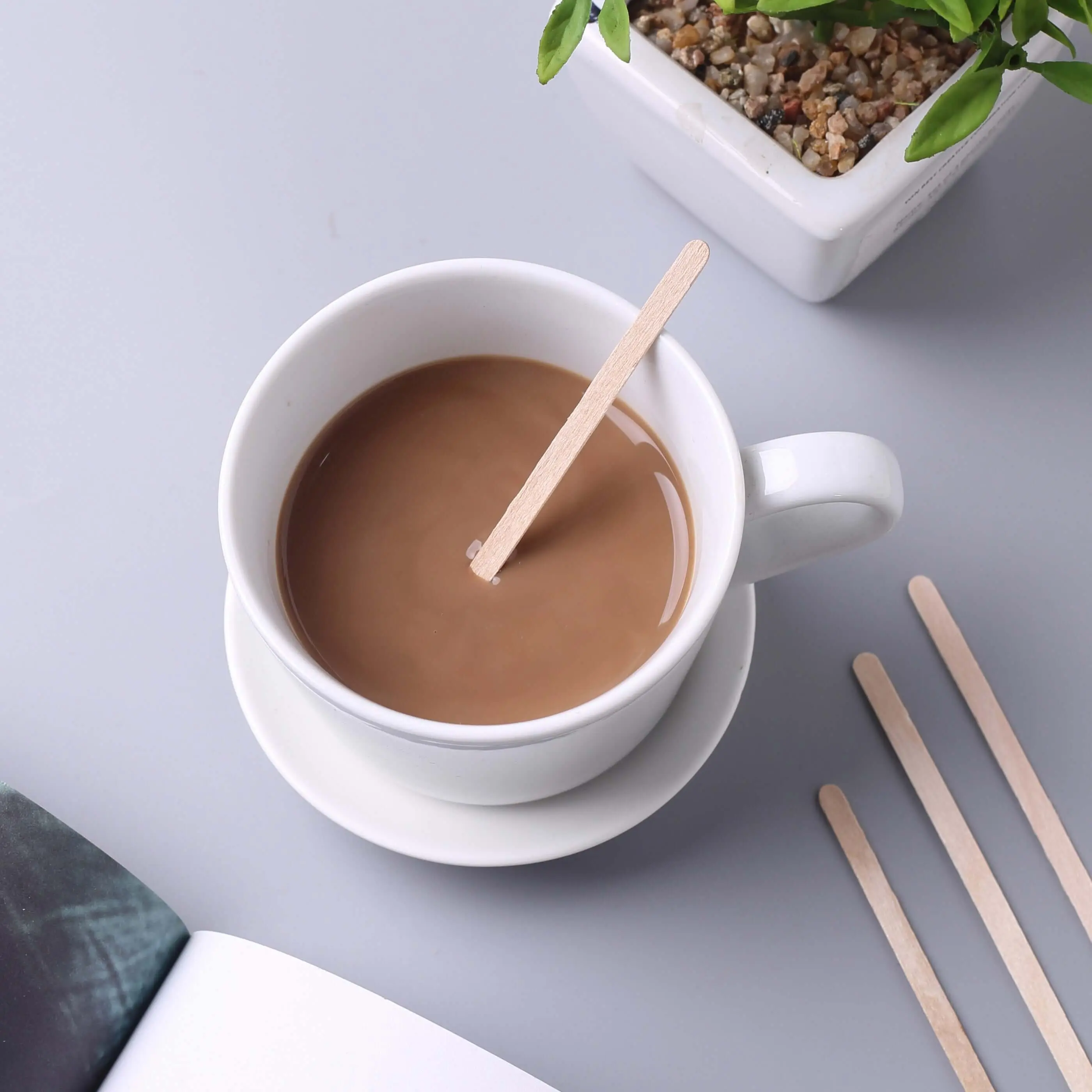1000-Pack Birchwood Coffee Stirrers - Natural Eco-Friendly Wooden Sticks Utensils for Tea, Cocktails, 4.5"
