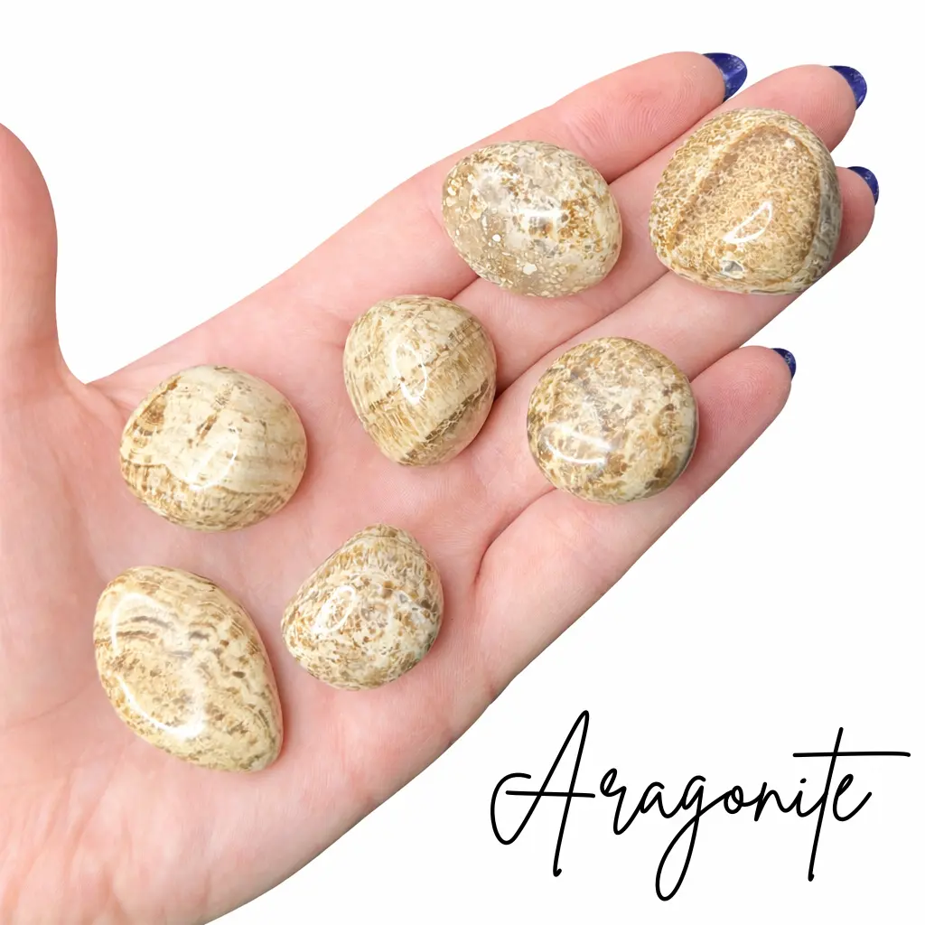 Aragonite Tumbled Stone, Tumbled Aragonite, Pocket Aragonite