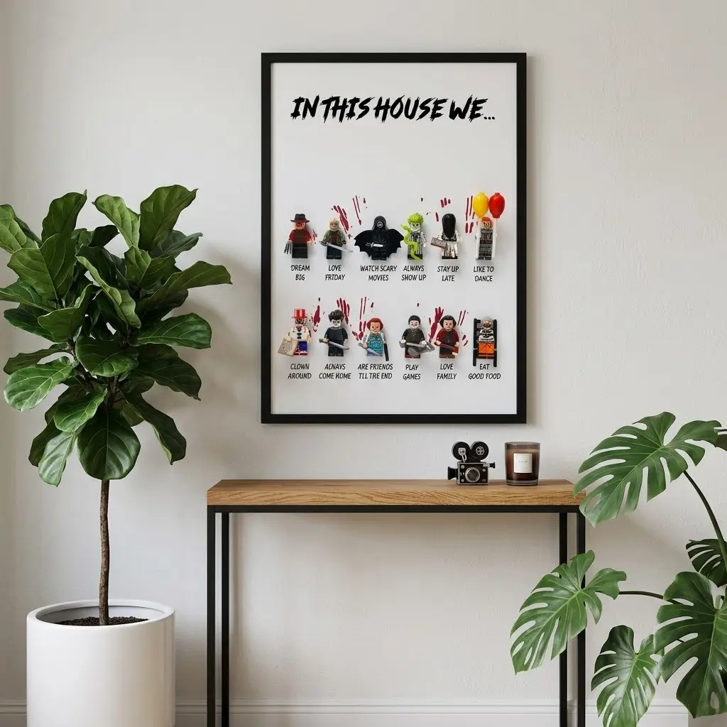 "In This House We…" Unframed Horror Poster, Halloween Decor Gift for Spooky Movie Lovers, Home Decor Wall Art