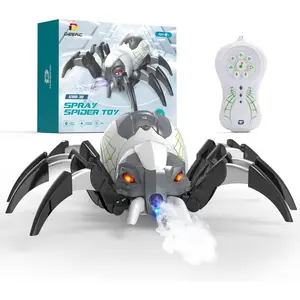 128A Remote Control Spider, RC Moving Spider Robot Toys for Kids, Halloween Gifts for Birthday Party Joke Pranks, Wireless Remote Controlled Spider with Real Music Effect & LED Light