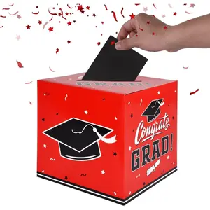 Graduation Decorations 2026 Grad Card Box for Gift Graduation Party Favors Decor Party Supplies Red