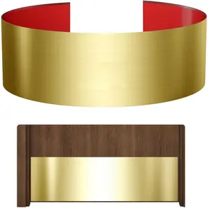 Stainless Steel Door Kick Plate, 6" x 28" Self Adhesive Door Push Plate, Brushed Gold Kickplate for 30" Interior and Exterior Doors