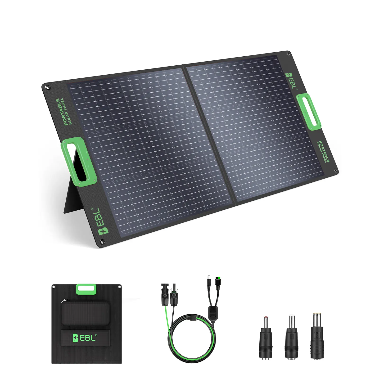 EBL Lightweight Foldable 100W Solar Blanket Charger, Rapid Charging For Outdoor Portable Power Generators, Stable Off-Grid Power For Campsites, RV Vehicles & Emergency Backup