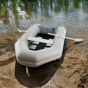 4-Person Heavy-Duty PVC Inflatable Boat with Aluminum Alloy Floor, Portable Raft for Adults Families Fishing, Camping, Whitewater Kayaking, Wilderness Adventures, Touring Kayak Includes Paddles, Air Pump & Dry Bag
