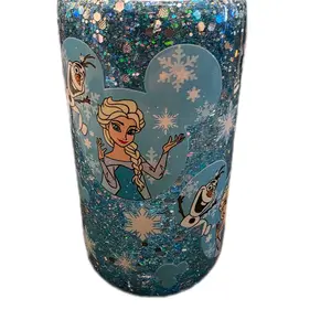 16 oz snowglobe glitter cup