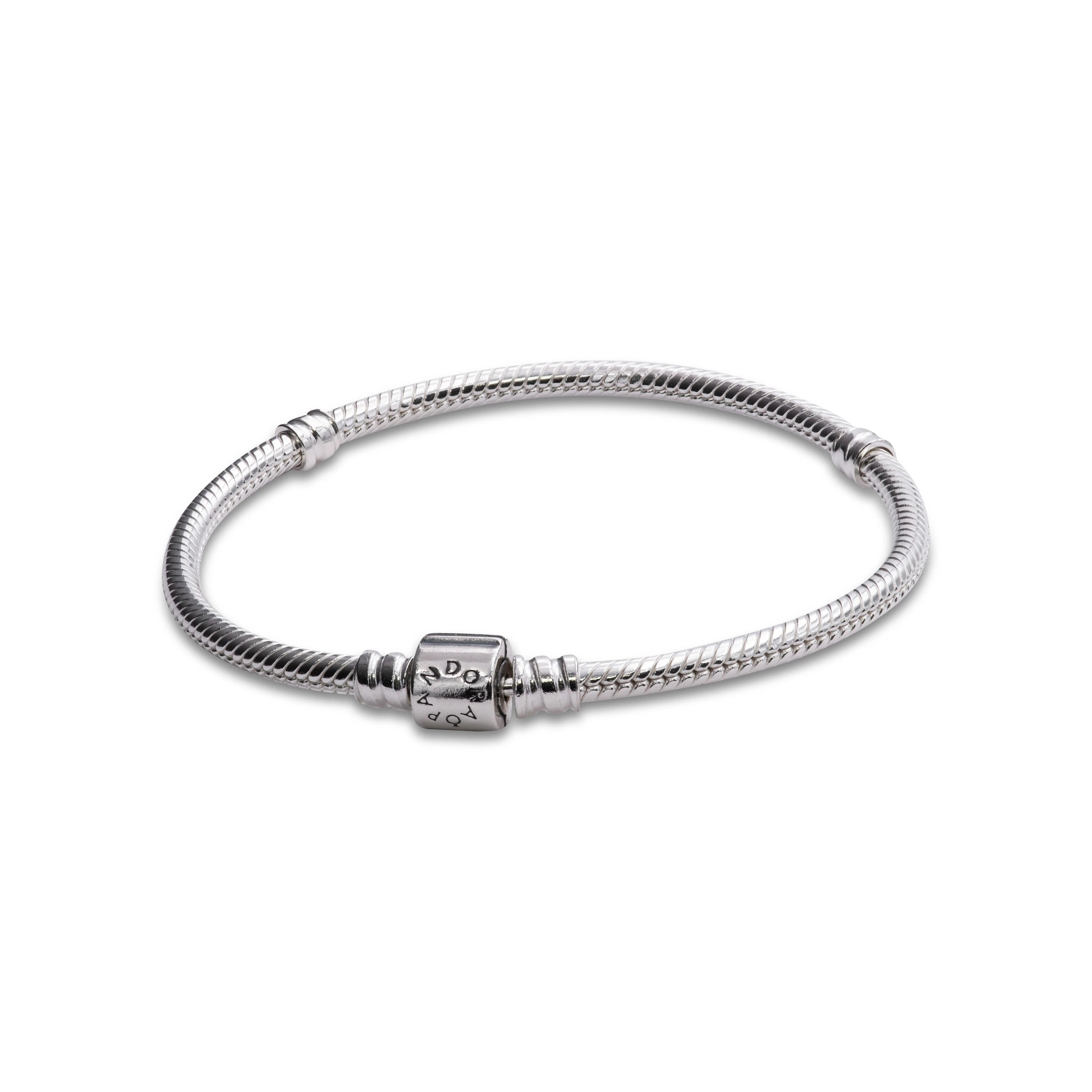 Pandora Moments Barrel Clasp Snake Chain Bracelet 598816C00-19