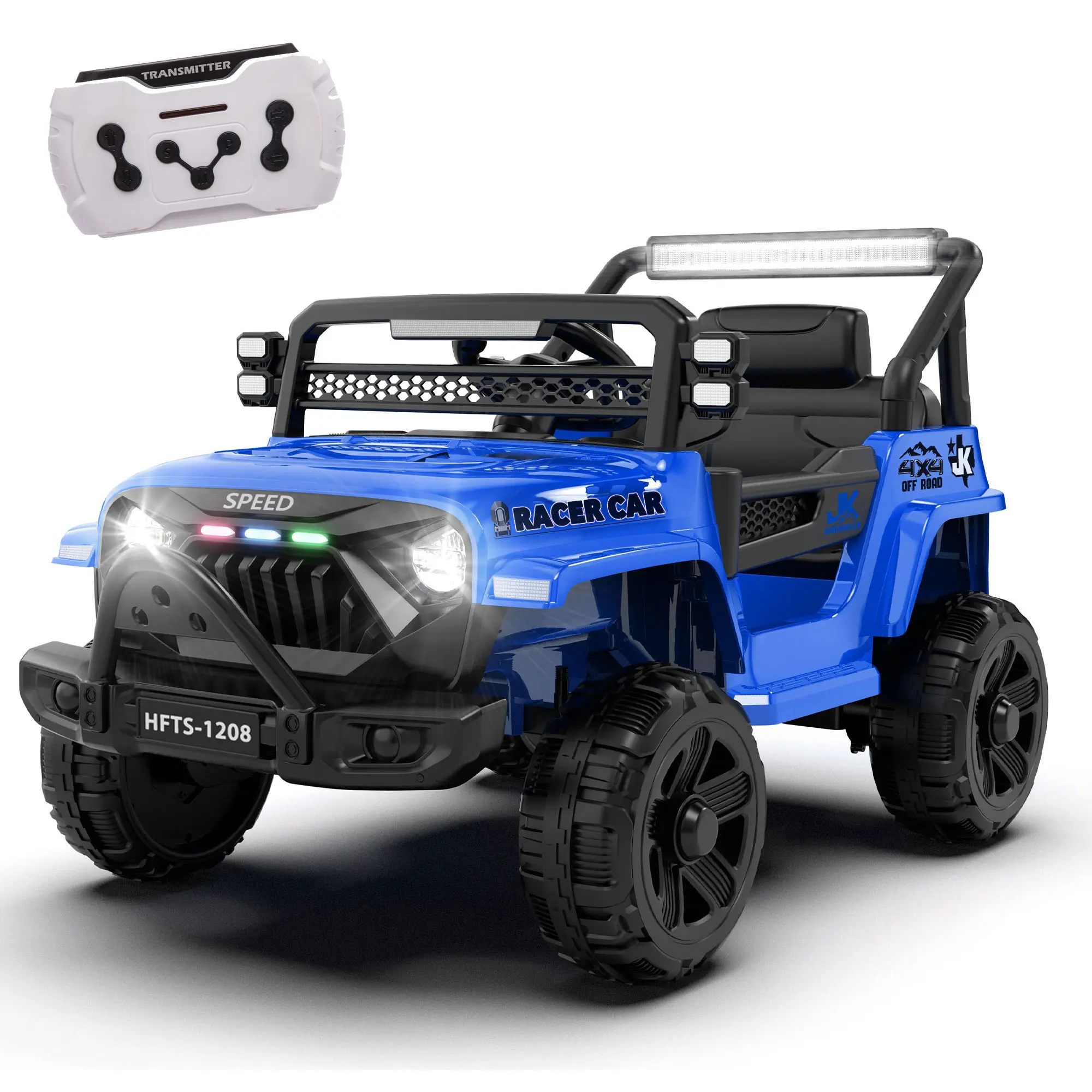 12V Kids Ride On Electric Truck Car W/Parents Control,2WD,4-wheel suspension,Early education function,Adjustable volume,USB,MP3,Bluetooth,Microphone jack,Power display,LED lights For kids aged 1-4.