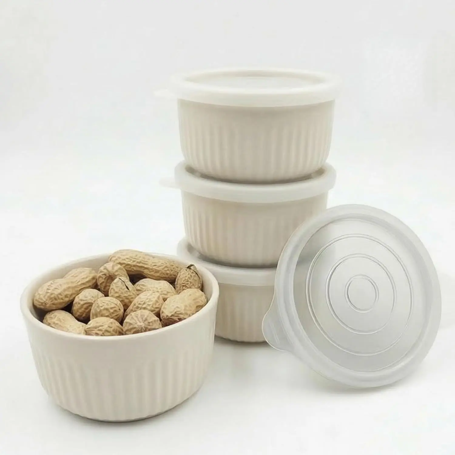 Hakan Food Storage Containers with Lids | 4-Pack 14.1 oz Reusable Plastic Storage Containers for Food | Prep Meal, Leftover Savers | Dream Take Out Bowls | Dishwasher Safe, Freezer Safe | BPA Free
