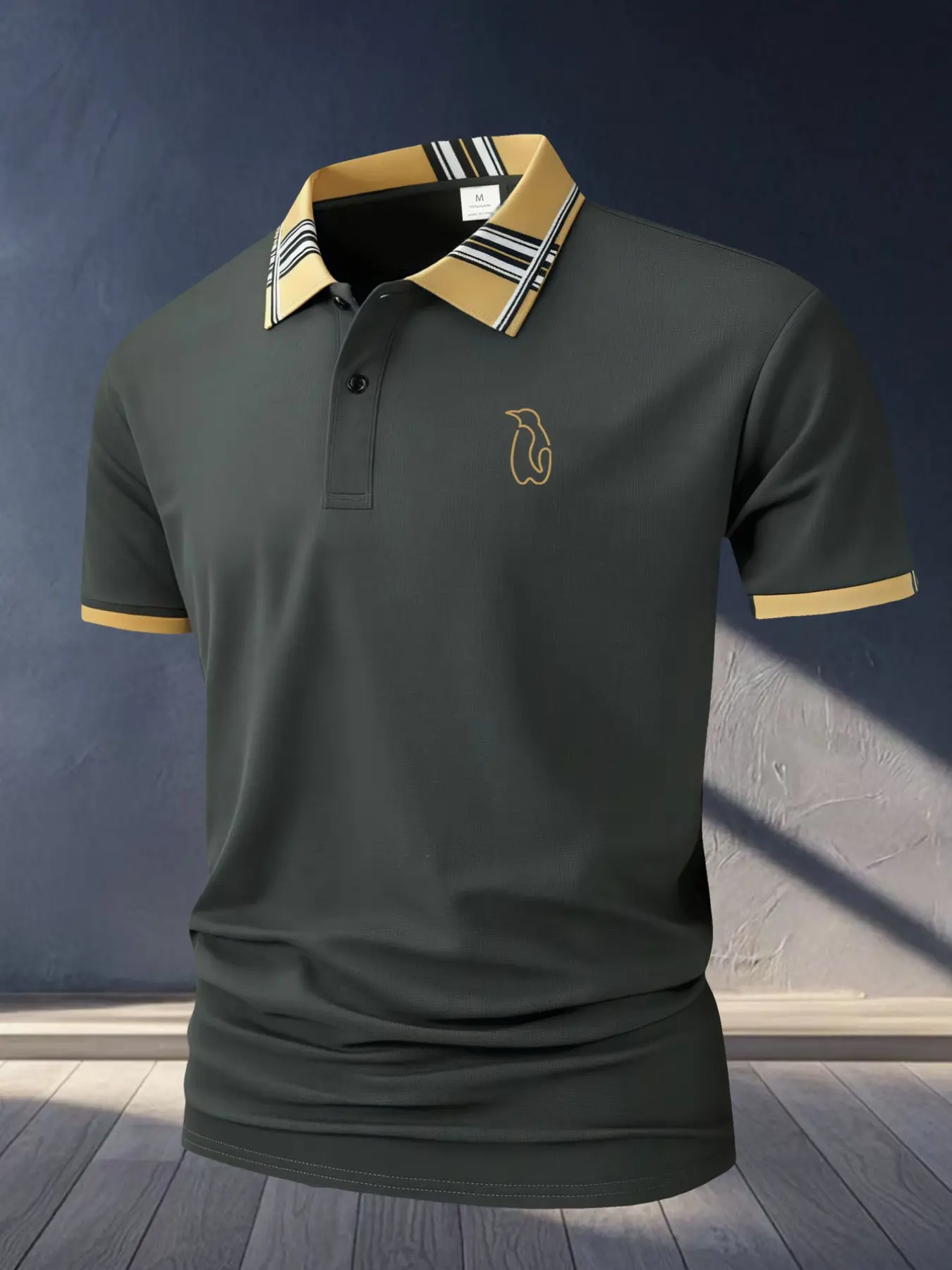 Blank Penguin [Golf Style] Men's Professional Polyester Polo Shirt, Sports and Leisure, Stylish and Comfortable, Classic Short Sleeve, Men's Wear resistant and Durable, Multi color in