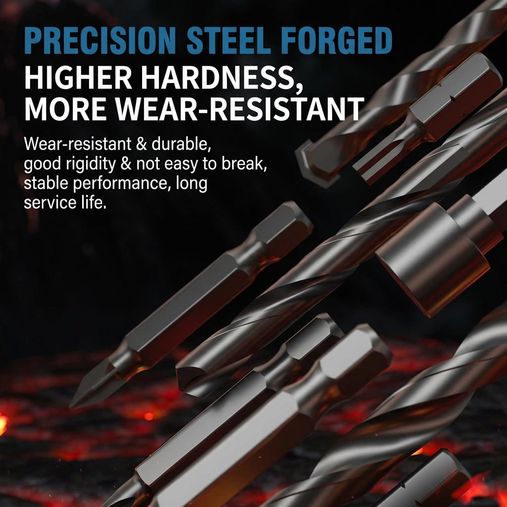 5 PCS Premium HSS Twist Drill Bit Set, 3-8mm General Purpose High Hardness Drill Bits for Metal Wood Plastic, DIY Home Repair Power Tool Accessories for Electric Drill with Storage Case