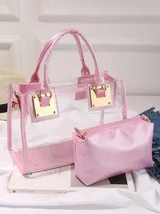 Women's Transparent Handbag, Fashionable Handbag, Transparent Shoulder Bag, Casual Trendy Versatile High-quality Daily Commuting Bag, Fashion Elegant Handbag