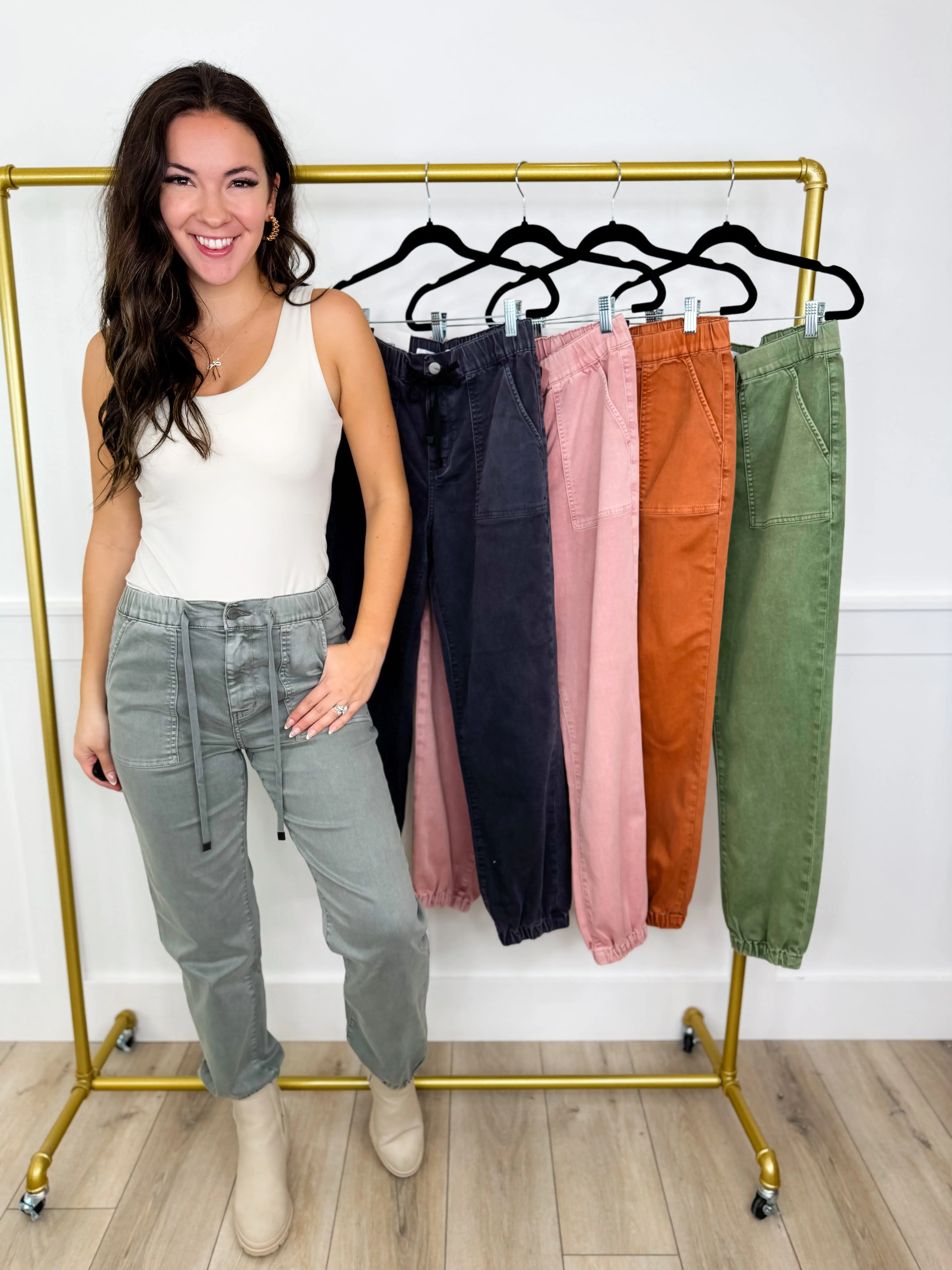 Women's Mica Reign High-Rise Cropped Casual Athletic Joggers - Available in 5 Colors