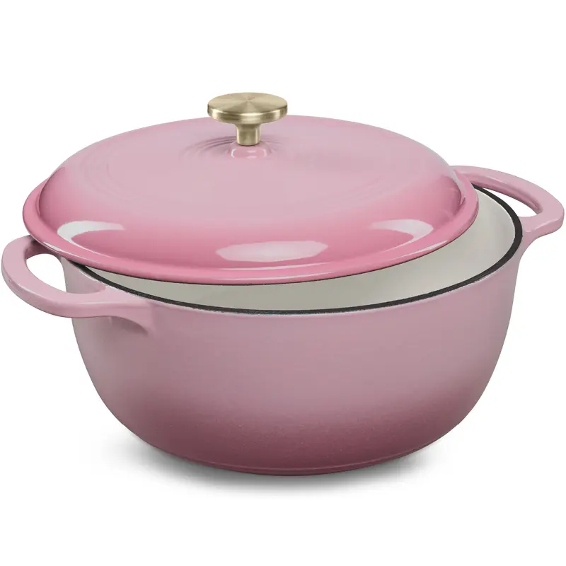 Best Choice Products Enamel Cast-Iron Dutch Oven, 6 Qt & 7.5 Qt – Heavy-Duty Cookware w/ Lid & Dual Handles, Multiple Colors
