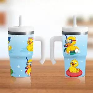 Ducky Spill-Proof 20oz Tumbler with Double-Walled Stainless Steel Construction & Kid-Friendly Silicone Straw for Worry-Free Hydration