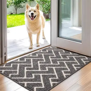 Classic Striped 100% Polypropylene Kitchen Rugs and Mats, Non-Slip, Dirt-Resistant, Machine-Washable, Absorbent Standing Runner Rug for Floor, Sink, Striped Pattern