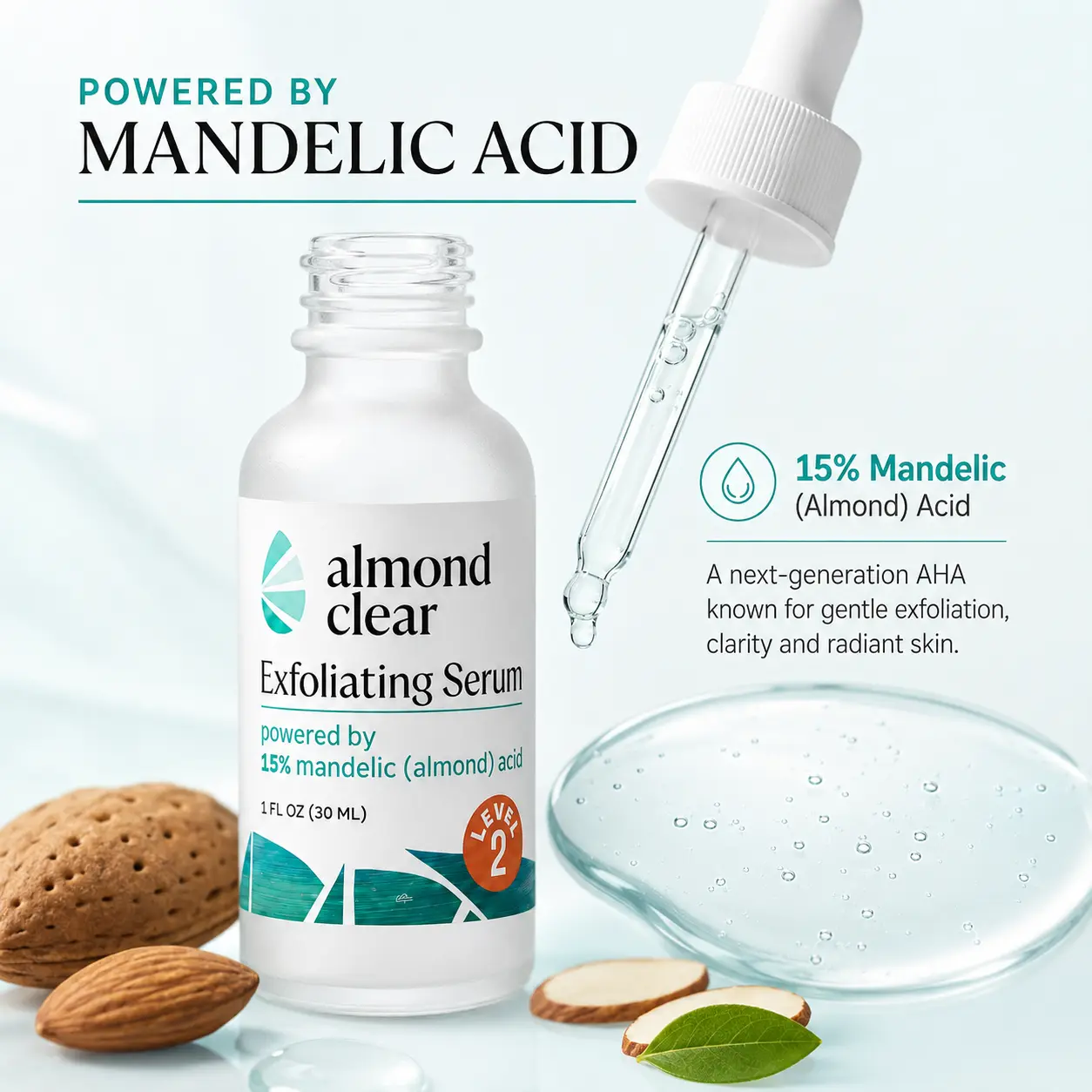 Level 2 Mandelic Acid Serum – Body Skin Refining Serum for Body Blemishes, Skin Discoloration, Surface Bumps & Ingrown Hairs | Daily Skincare, Gentle on Sensitive Skin, Skin Conditioning
