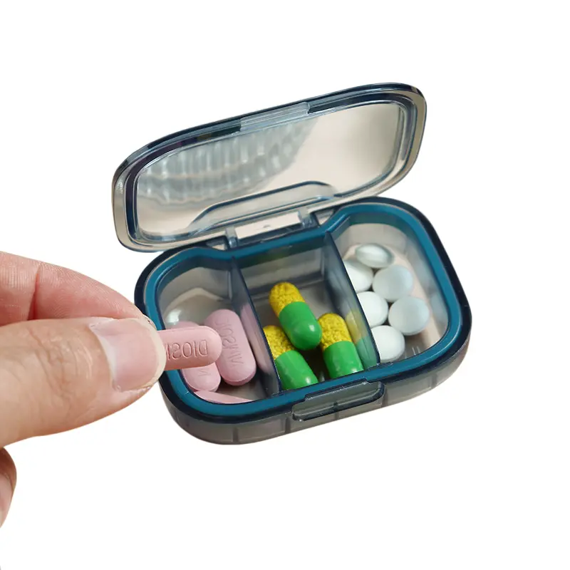 1Pcs Mini Pill Storage Box - Compact, 3-Grid, Dustproof Weekly Medicine Organizer, Vitamin Organizer and Secure Tablet Container for Easy Daily Doses - Portable and Lightweight Design for Travel or Home Use-MM1