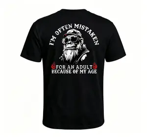Monkeysober 100% Cotton Men's Suitable For All Seasons I'm Offen Mistaken For An Adult Because Of My Age Funny Monkey T-shirt