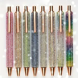 10pcs Multi-Color Crystal Diamond Ballpoint Pens Stylish Click Pens Aesthetic Pens Office School Supplies
