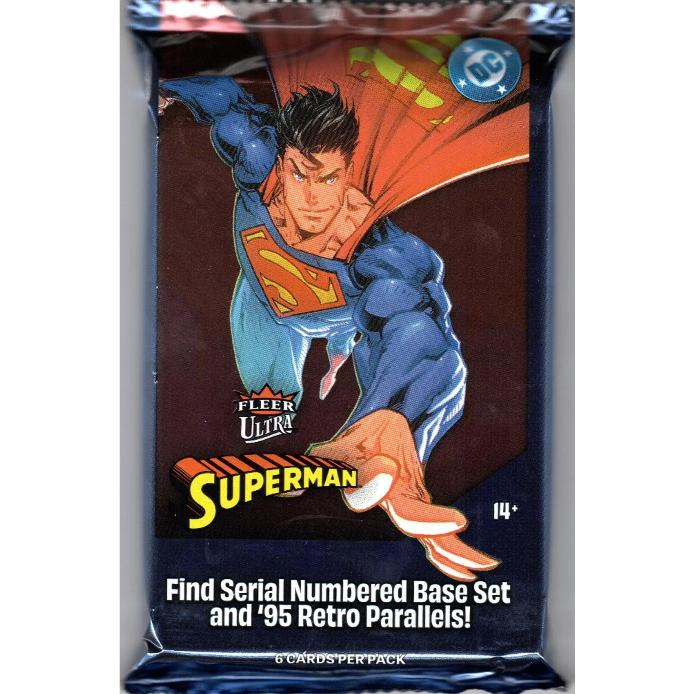 2026 Upper Deck Fleer Ultra Superman Blaster Pack - Non-Sports Trading Card Pack with 6 Cards, Base Set, Orange Retro Parallels, Serial Numbered Collectible, Base Set Collectibles, Card Collecting