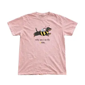 National Geographic "Why Am I So Fly" Dog Bee Tee – Funny Character Graphic Shirt, White Y2K Streetwear T-Shirt