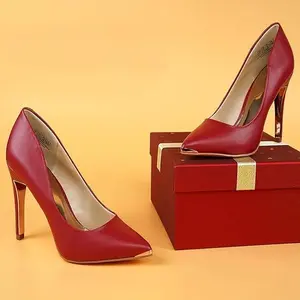 JENN ARDOR Women's High Heels Sexy Pointed Toe Stiletto Pumps 4 Inch Slip-On Leather Classic Office Shoes Strappy Shoes 2025 - Girl Comfortable Wedding Red platform heels wedges heels women's shoes