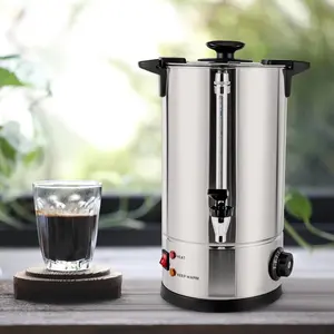 60 Cup Coffee Maker, Percolator Coffee Pot Electric, Hot Water Dispenser, 10L Commercial Coffee Maker for Boiling Water, Brewing Tea, Hot Chocolate Kitchen Appliances Household Appliances