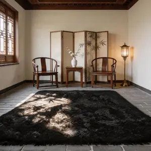 Dark gray, black, and light gray rugs, 10x14 feet, suitable for living rooms, large-sized plush rugs, soft and comfortable, can be used as bedside rugs, machine washable, suitable for bedrooms, living rooms, and room decor, non-slip.