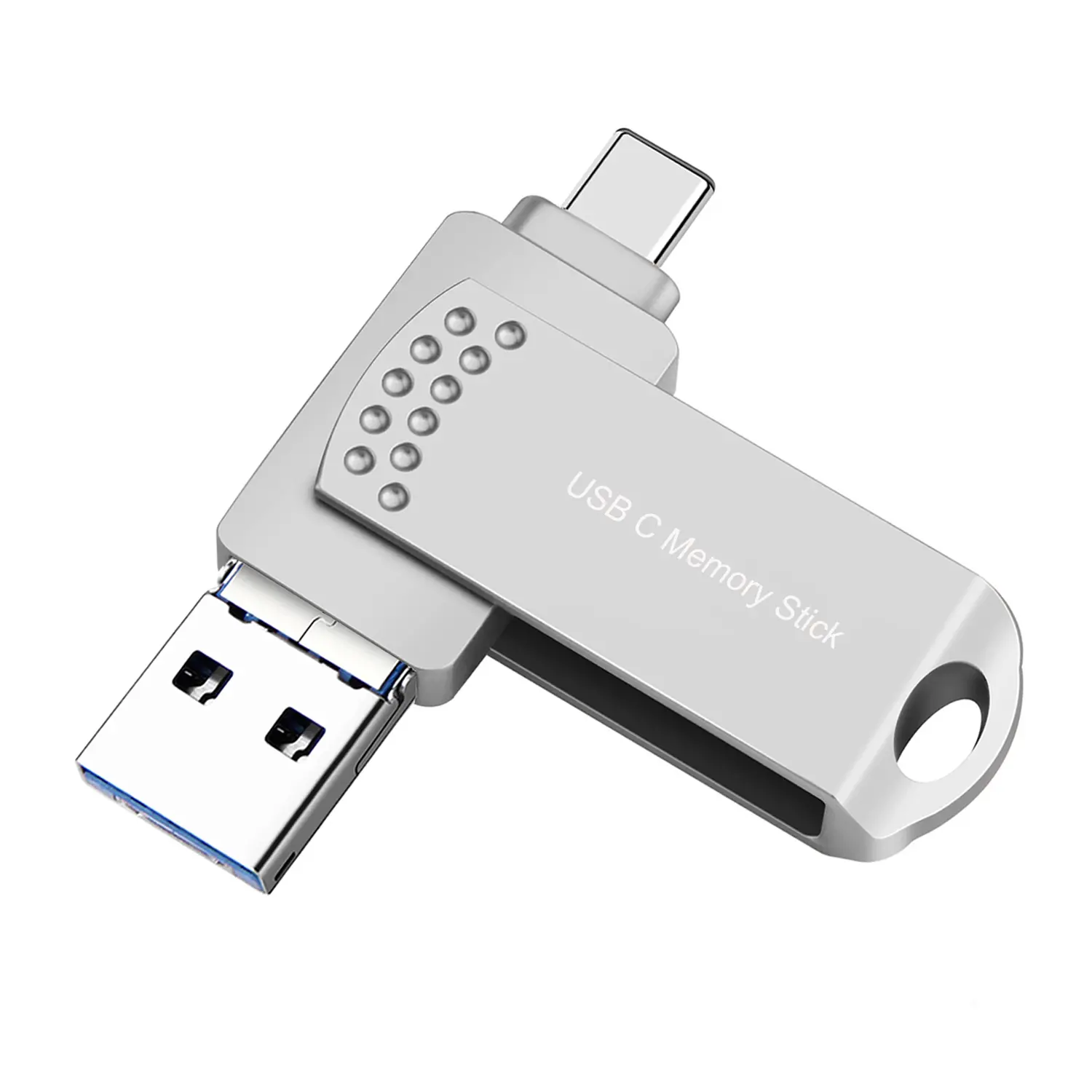 1TB USB C Flash Drive - High-Speed USB 3.0 External Data Storage Thumb Drive with Fast Transfer, Compatible with iPhone 15/16, Pad Pro, Android Devices, PC & Phones, Silver, Usb Flash Drives