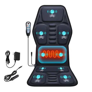 Automatic full-body vibration massage mat, electric massage pad with 10 vibration motors, 3 timers, back massage mattress chair pad, with neck massager and lumbar pillow, suitable for home office