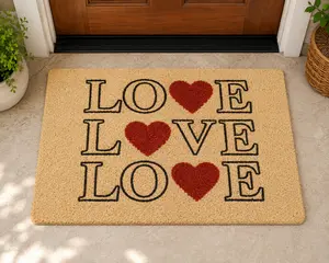 Simply Home Warm Welcome Decorative Doormat – Cream, Mustard Yellow & Pink Durable Stylish Entryway Mat