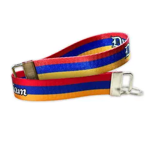 Armenia Flag - Personalized Name Nylon Key Fob - Custom Wristlet Keychain (Customize This by Adding Your Name In The Order Notes on the Checkout Page)