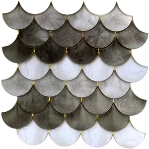 Black & Grey Scales Peel and Stick Wall Tiles - 8 Pack
