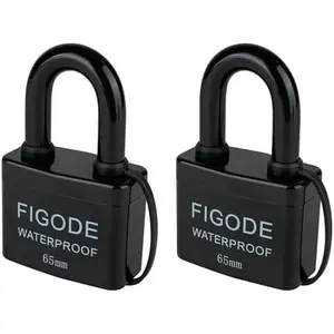 ®   Large Sturdy Pad Lock with Keys, 2.8 in. Wide, Waterproof Padlocks, Covered Laminated Locks, 2-Pack Keyed Alike Padlocks