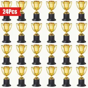 [Golden Mini Trophies Awards] 24pcs Golden Mini Trophies Awards - Participation Trophy Cups For Sports Tournaments And Competitions, Party Favors