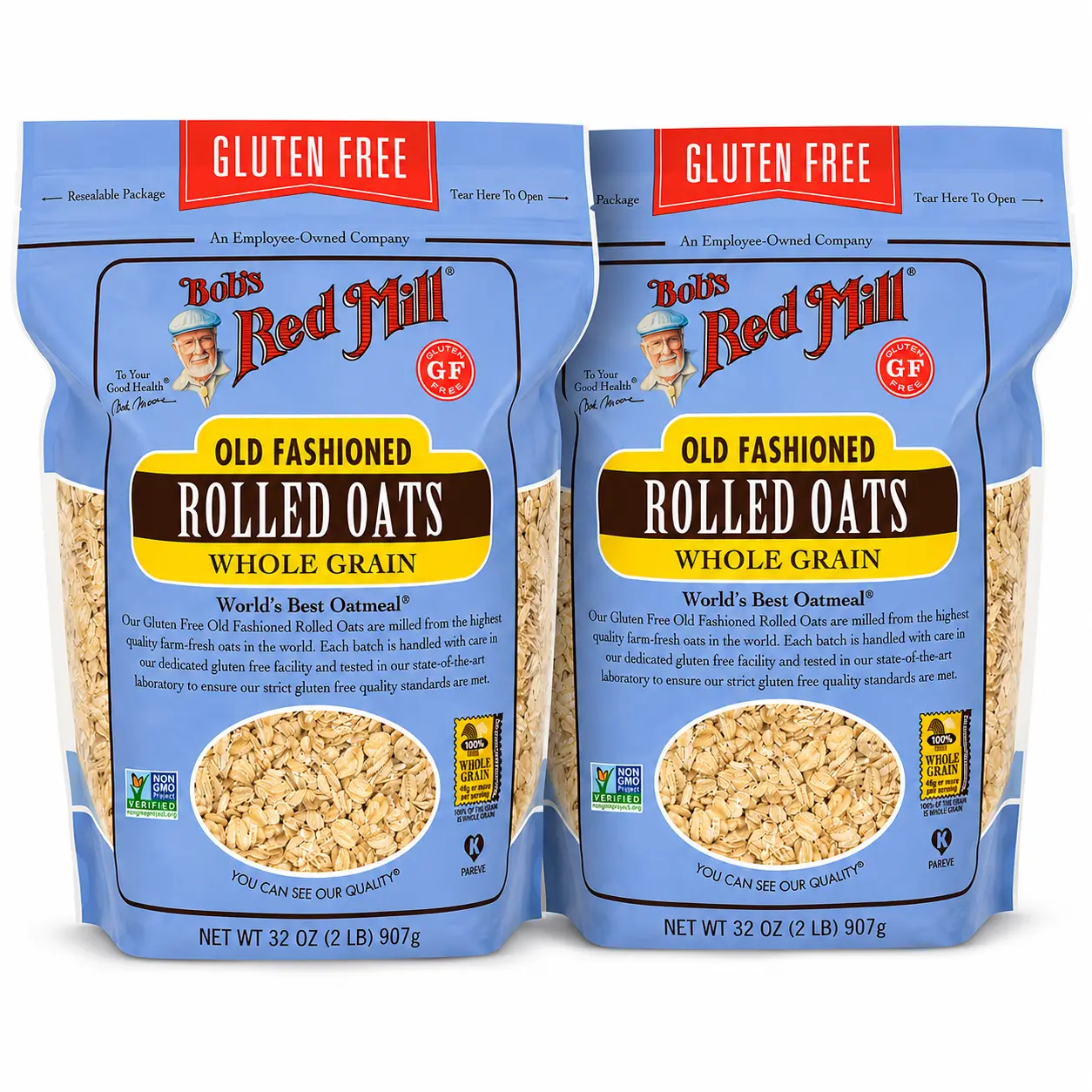 Bob's Red Mill Gluten Free Old Fashioned Rolled Oats , 32oz  (2 Pack)