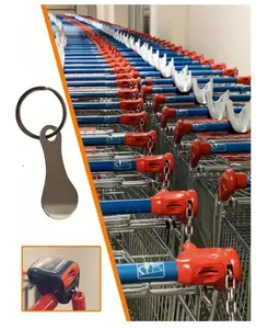 Stainless Steel Supermarket Shopping Trolley Token Keychain, Keyring Pendant, No Coins Required, Convenient Christmas Gift Giving