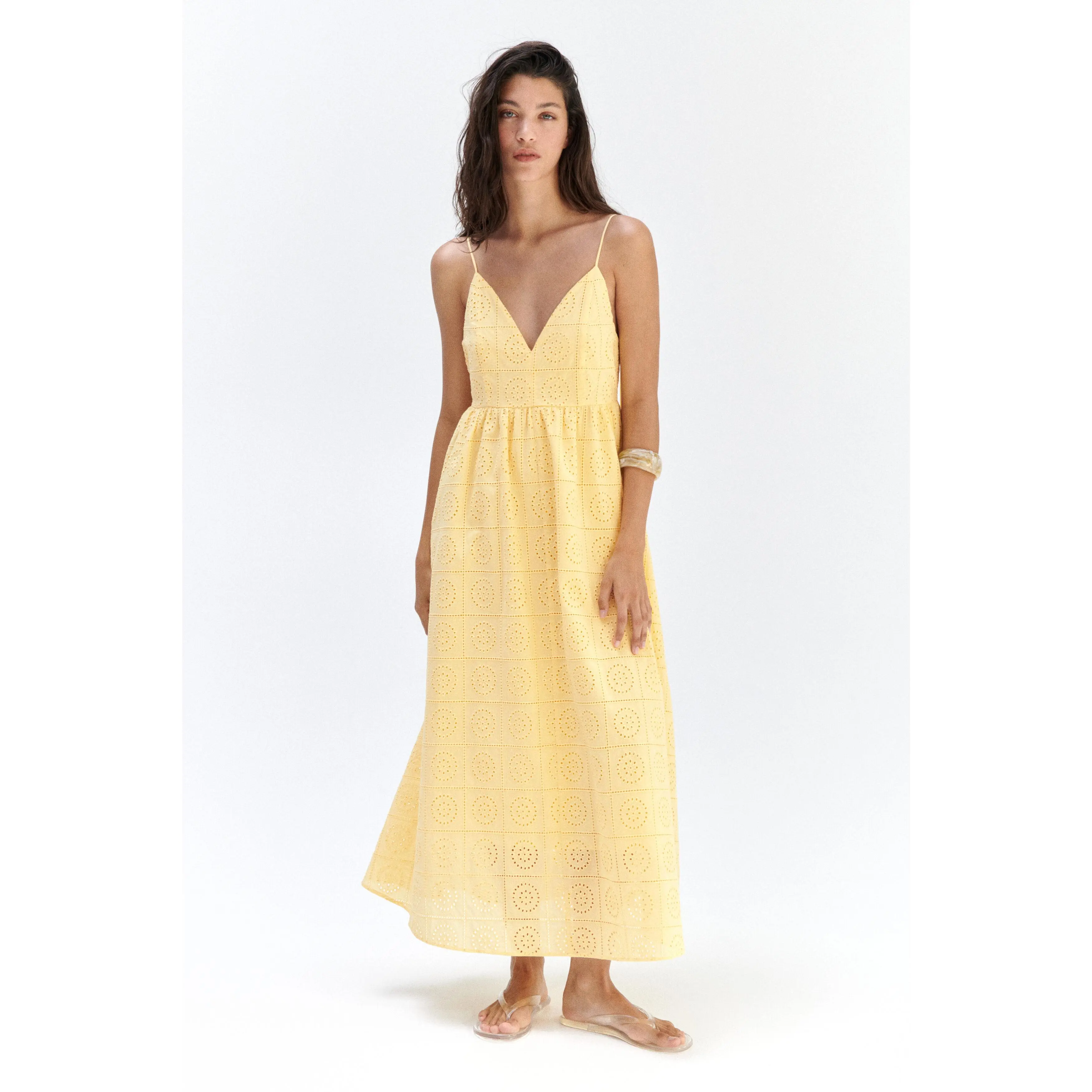 H&M Tie-strap broderie anglaise dress