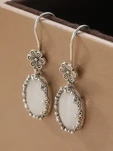 Elegant Simple Style Carved Teardrop Earrings, Resin Small Flower Pendant, Women's Luxurious Earrings, Perfect Gift for Holidays and Birthdays