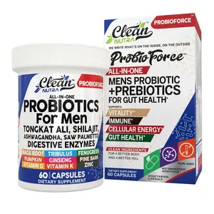 Clean Nutra Tongkat Ali + Ashwagandha Supplement Probiotics for Men - ProbioForce Vitality Boost