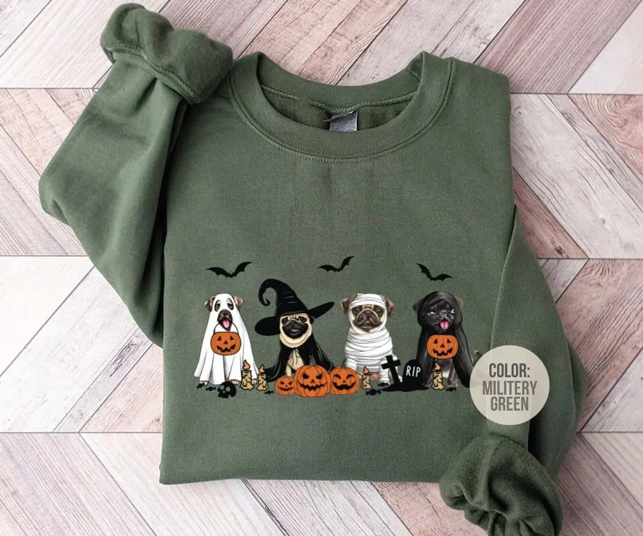 Pug Halloween Sweatshirt, Spooky Pug Dog Mom Crewneck, Cute Ghost Pug Fall Sweatshirt, Halloween Dog Lover Apparel, Cozy Autumn Pet Parent Gift for Women & Men