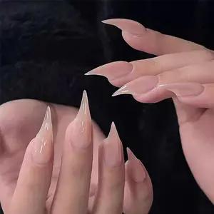 Zanxu 10-Piece Dragon Claws Press On Nails Set with 3D Scale Design Handmade for Unique Style Bold Eye-Catching Nails Versatile and Stylish Look Acrylic Nail Set Almond Claw Glossy S Salon Quality Reusable Press-On RT Studio Variety Pack Long Pink Butterf