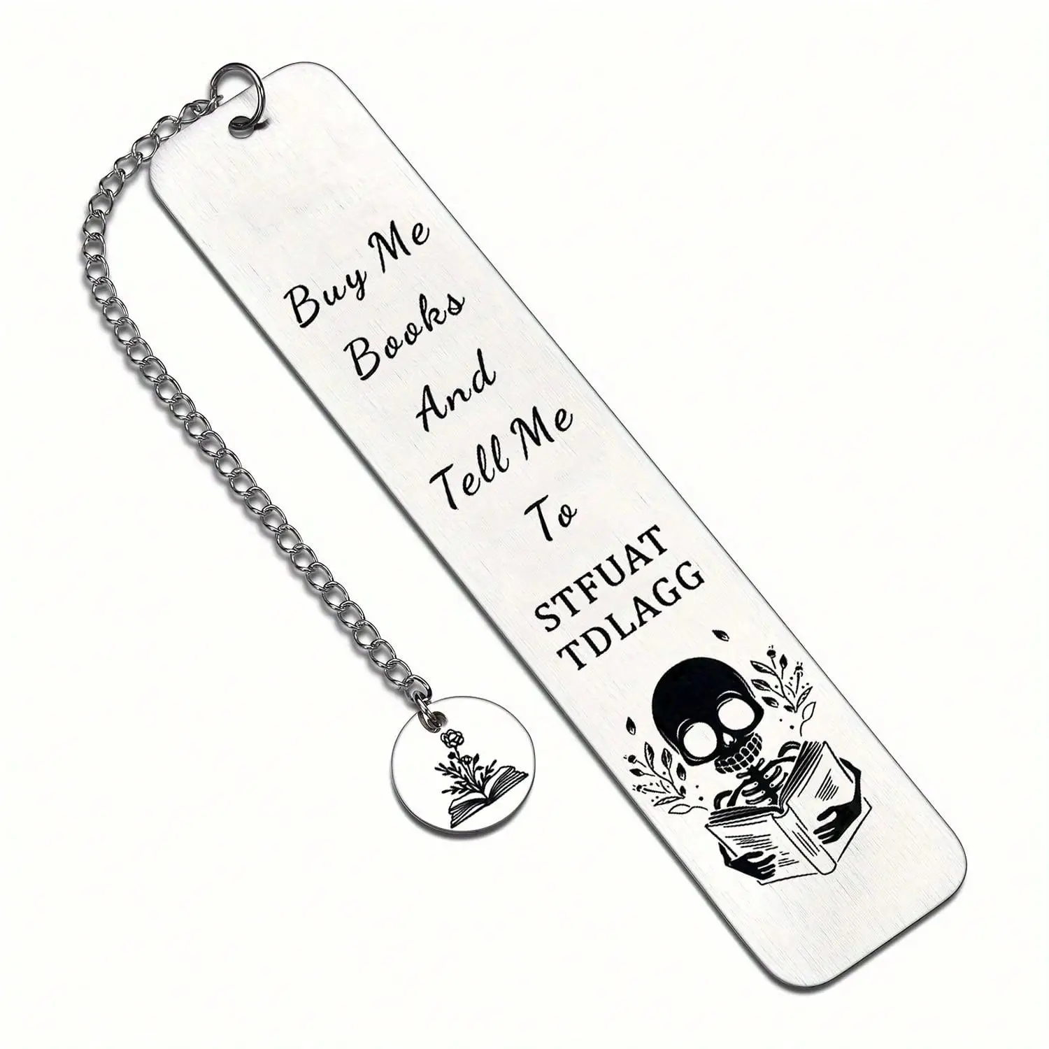 Skull Reading Book Pattern Bookmark, Stainless Steel Bookmark, Reading Bookmark, Book Accessories, Gift for Friend, Office Stationery & Supplies