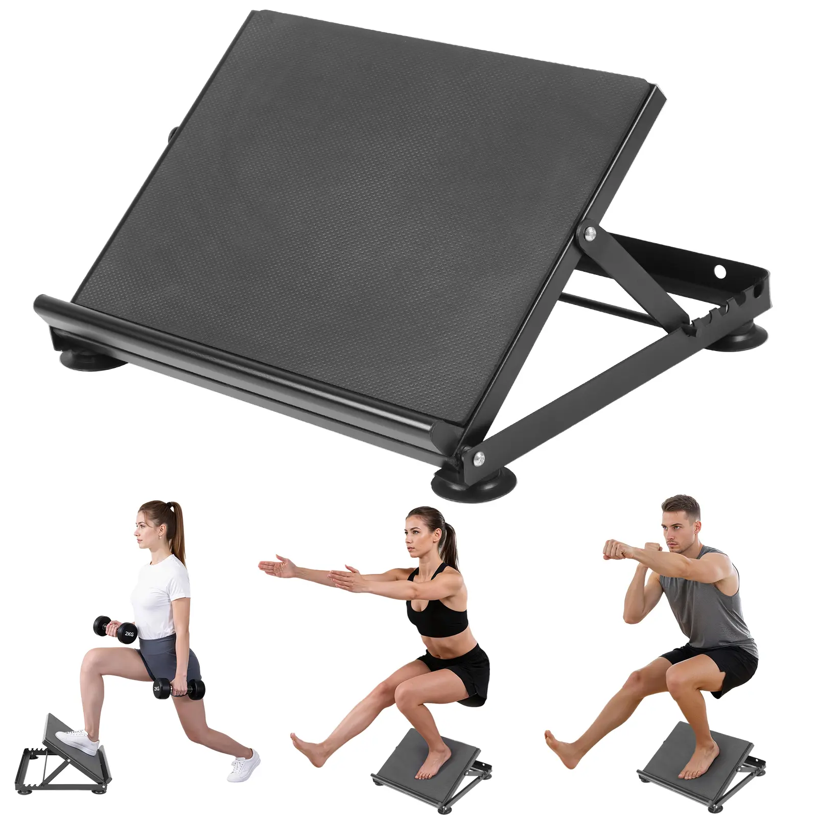 Steel Slant Board and Calf Stretcher, Heavy-Duty 5-Angle Adjustable Strength Workout Equipment with 660 lb Capacity for Plantar Fasciitis Relief, Non-Slip Home Gym Accessory, Leg Exercise Equipment, 5 Adjustable Angles, 660Lb, 5-Speed Angle Adjustment