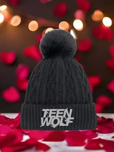TEEN WOLF 2026 new model Multi Color Soft Fabric Pom Pom Winter Warm Cozy Unisex Headwear Warm Beanie Hat with Universal Fit Versatile Cold Weather Accessory for All Genders & Outfits